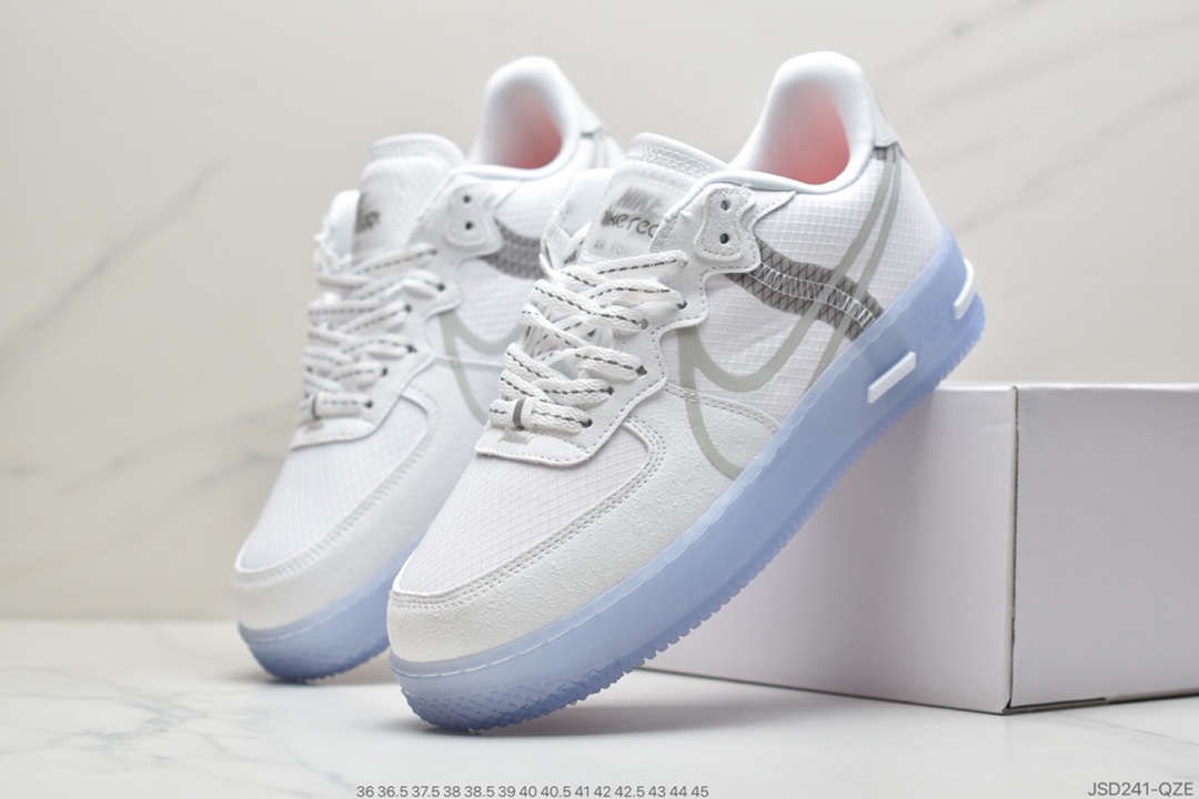 200 公司级Air Force 1 React QS Light Bone 冰块解析冰蓝空军一号 CQ8879-100