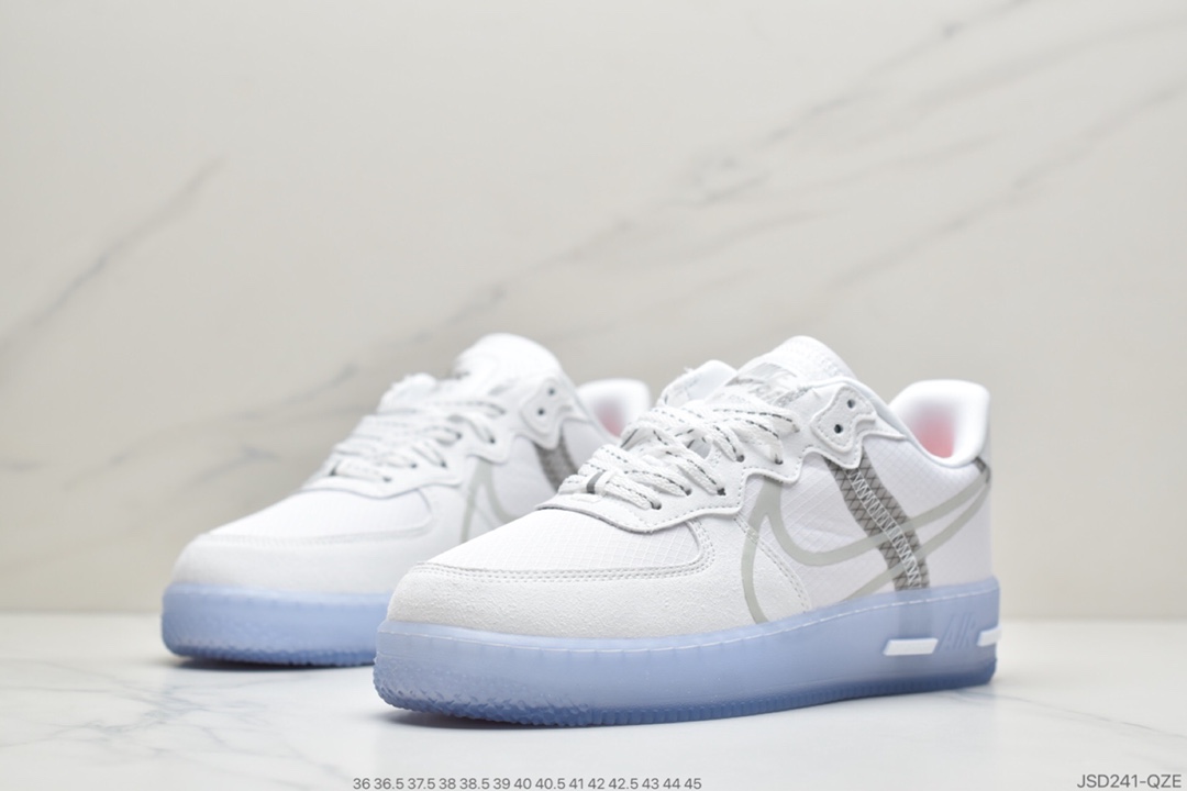 200 公司级Air Force 1 React QS Light Bone 冰块解析冰蓝空军一号 CQ8879-100