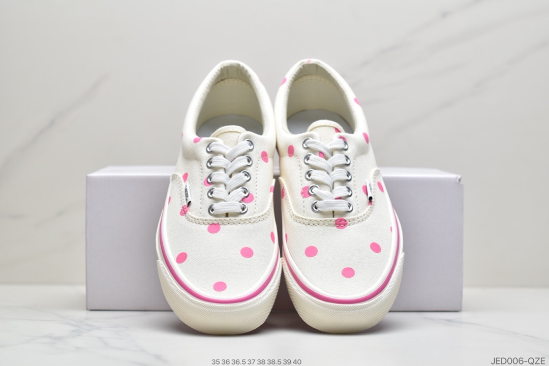 150 公司级 万斯VANS X CDG Era LX gril 联名粉色波点女低帮帆布鞋