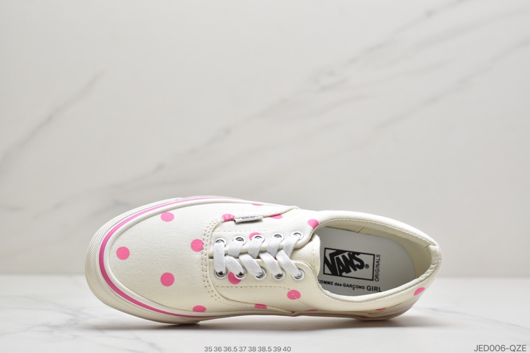 150 公司级 万斯VANS X CDG Era LX gril 联名粉色波点女低帮帆布鞋