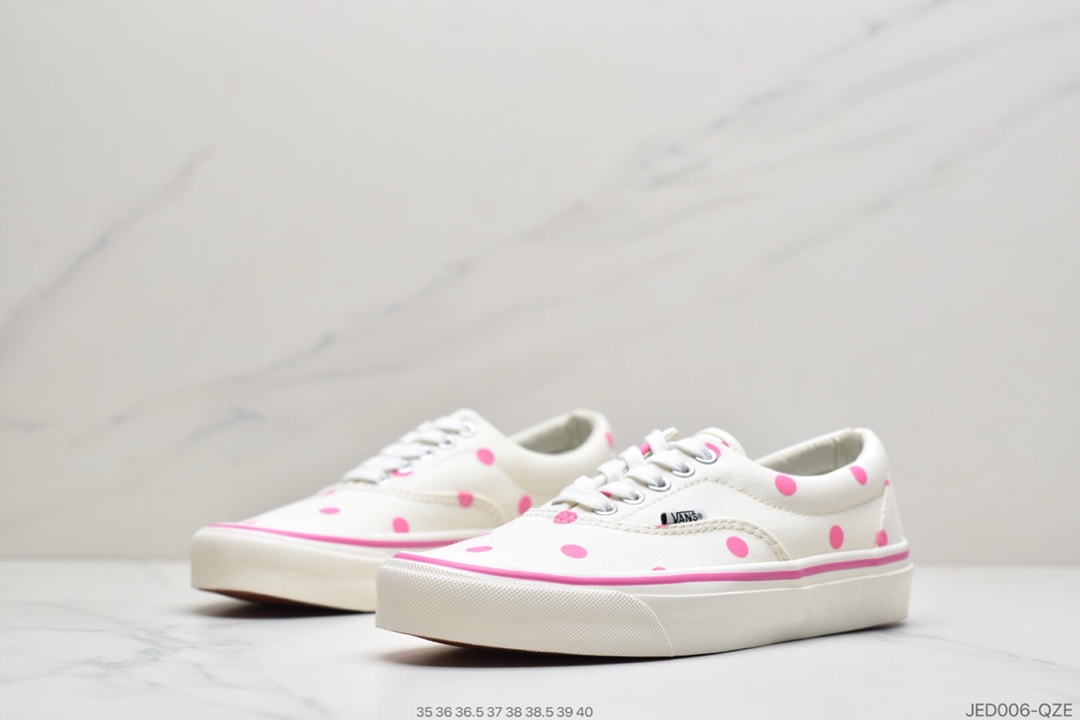 150 公司级 万斯VANS X CDG Era LX gril 联名粉色波点女低帮帆布鞋