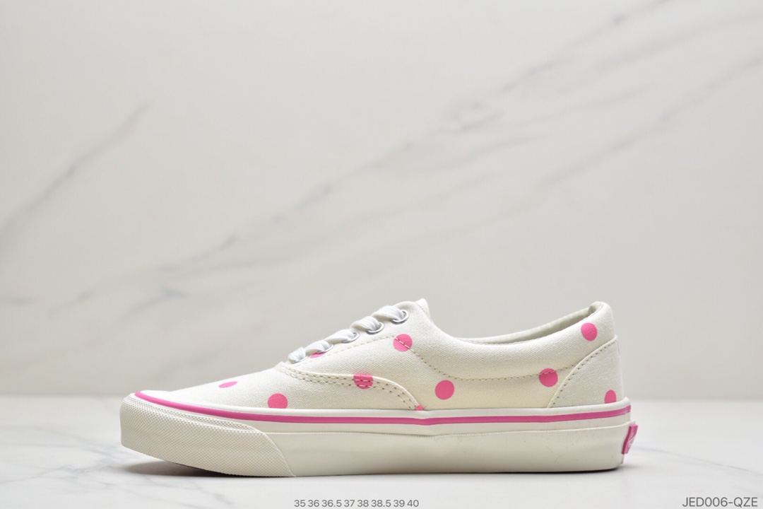 150 公司级 万斯VANS X CDG Era LX gril 联名粉色波点女低帮帆布鞋