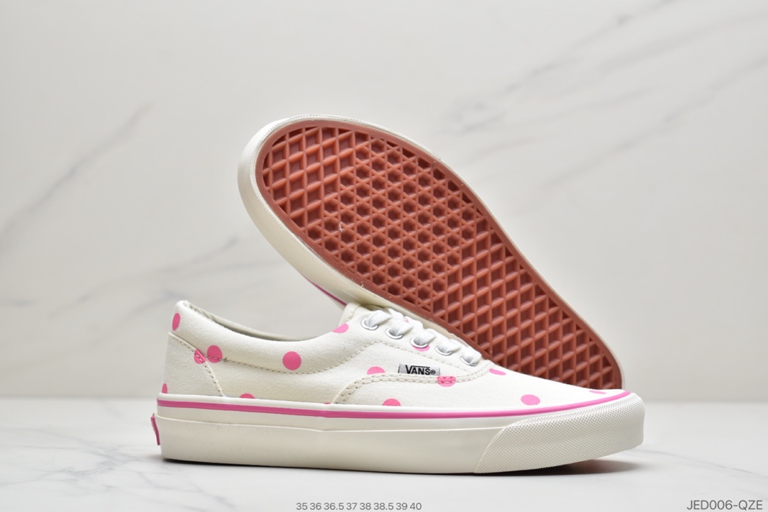 150 公司级 万斯VANS X CDG Era LX gril 联名粉色波点女低帮帆布鞋