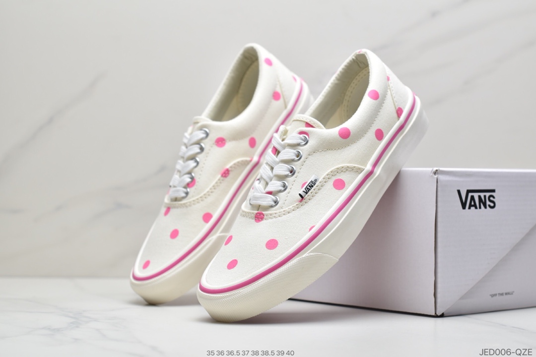 150 公司级 万斯VANS X CDG Era LX gril 联名粉色波点女低帮帆布鞋