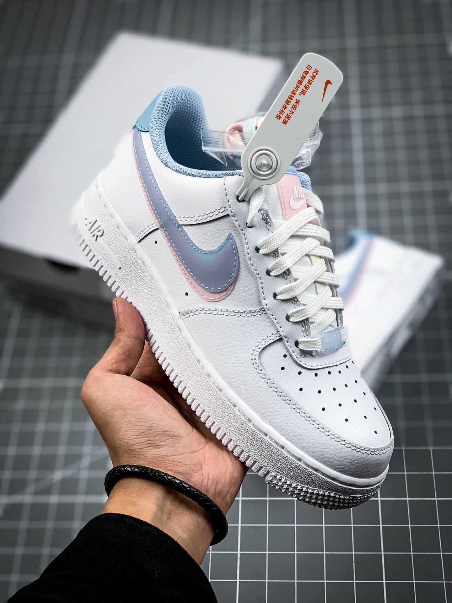 200 Air Force1 Low White pink blue 双勾蓝粉空军一号低帮 CW1574-100