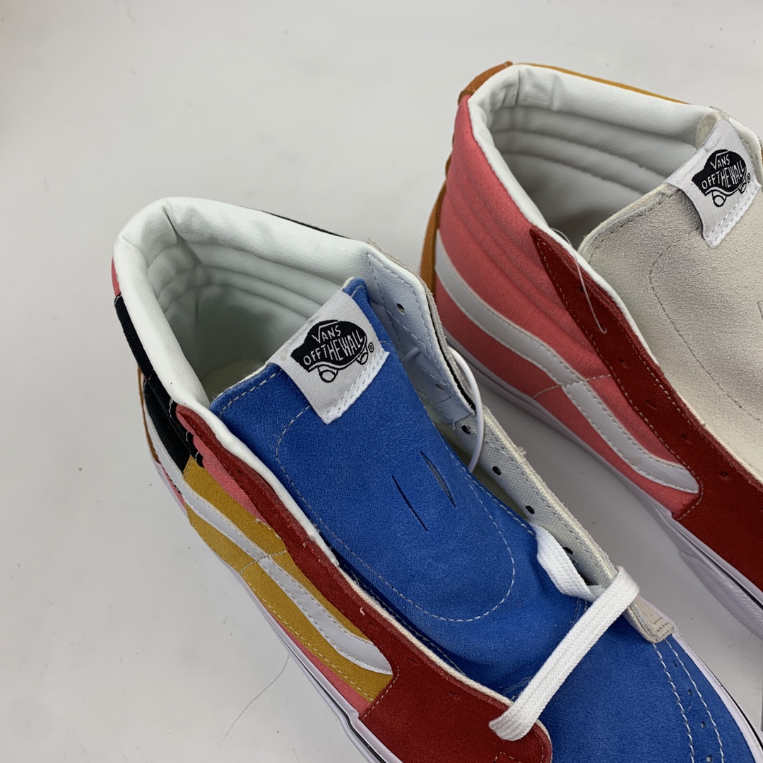 180 Vans Sk8-Hi 万斯棋盘格拼接高帮休闲板鞋 VN0A38GEVMF