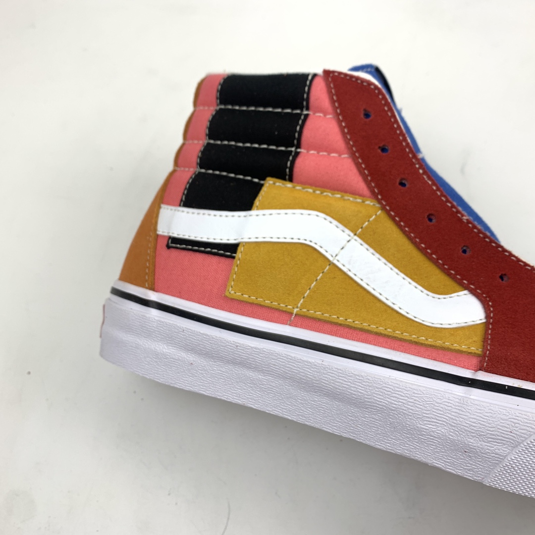 180 Vans Sk8-Hi 万斯棋盘格拼接高帮休闲板鞋 VN0A38GEVMF