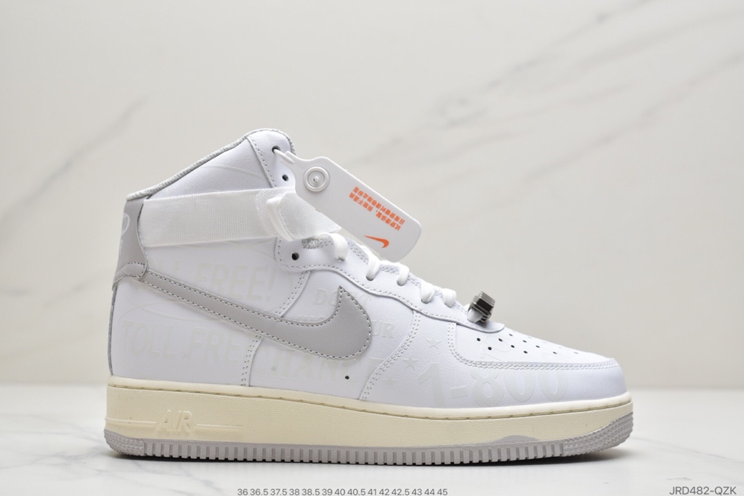 210 公司级耐克Nike Air Force 1 '07 Premium ”Toll Free”白色高帮 CU1414-100