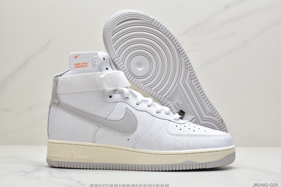 210 公司级耐克Nike Air Force 1 '07 Premium ”Toll Free”白色高帮 CU1414-100