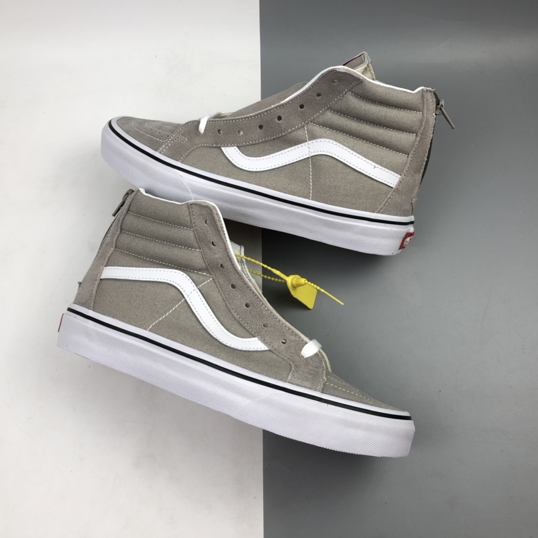 160 Vans Sk8-Hi Zip 联名款烟灰色经典拉链复古高帮休闲板鞋 VN0A32R3Q7S