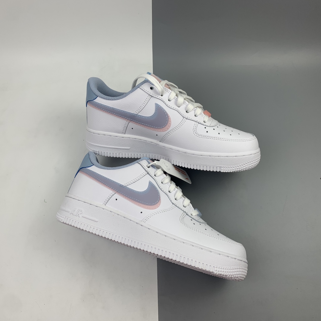 200 Nk Air Force 1 Low 空军一号低帮百搭休闲运动板鞋 白蓝粉 双勾 CW1574-100