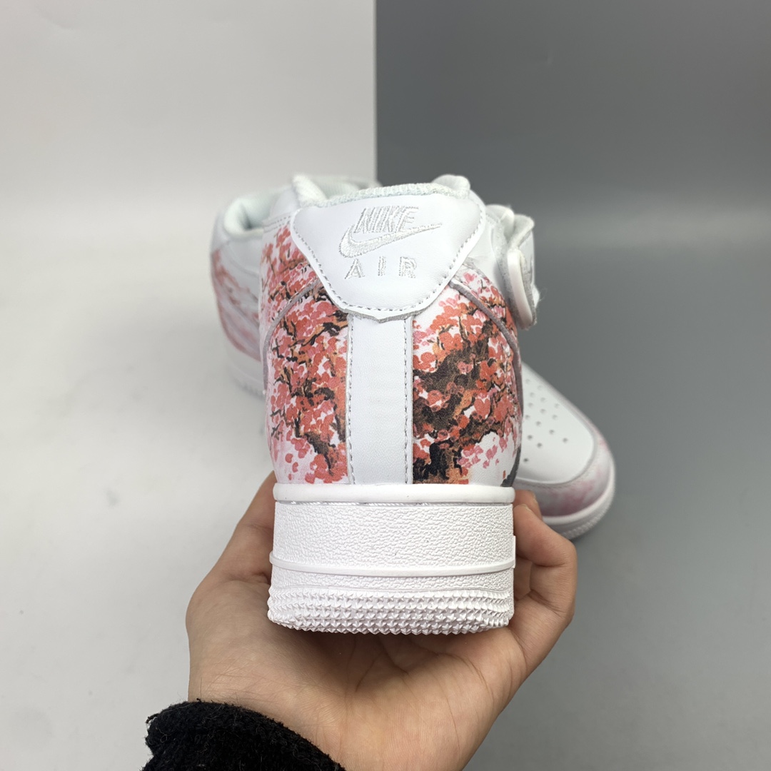 220 创意ID二次元定制 樱花少女x Nk Air Force 1 '07 Mid 空军一号经典中帮百搭休闲运动板鞋 AQ8020-601