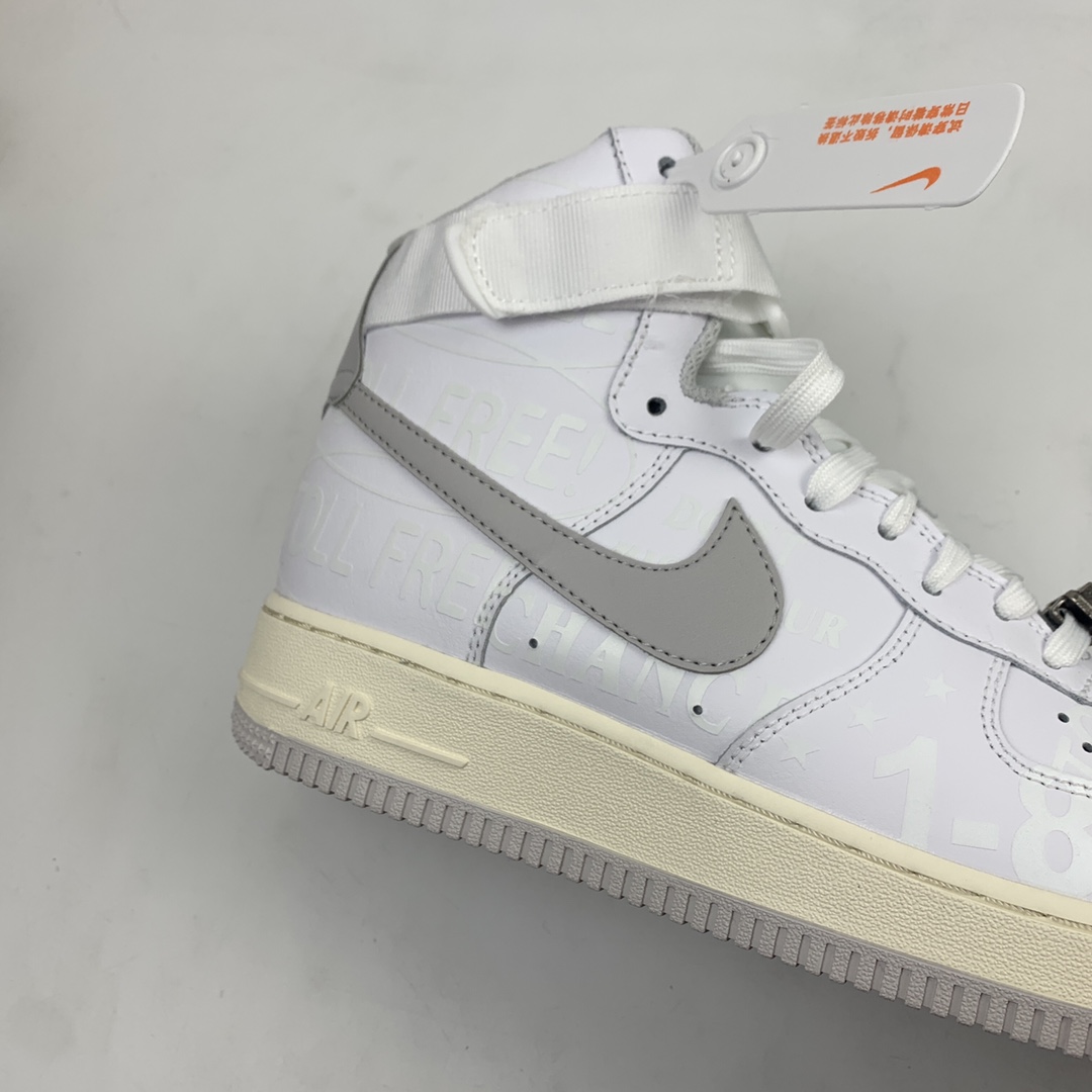 220 Nk Air Force 1'07 Premium ”Toll Free” 空军一号氧化做旧白色高帮休闲板鞋 CU1414-100