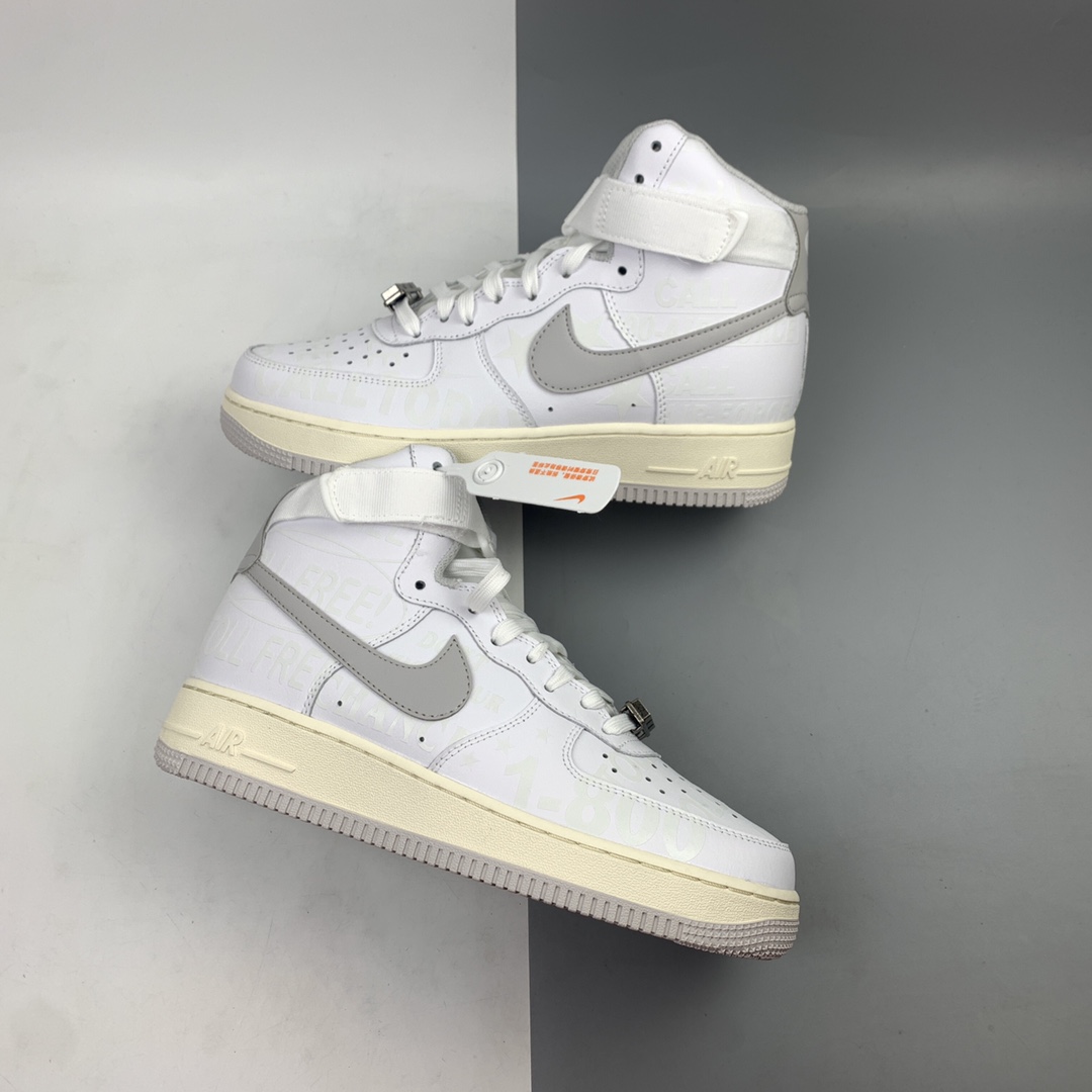 220 Nk Air Force 1'07 Premium ”Toll Free” 空军一号氧化做旧白色高帮休闲板鞋 CU1414-100
