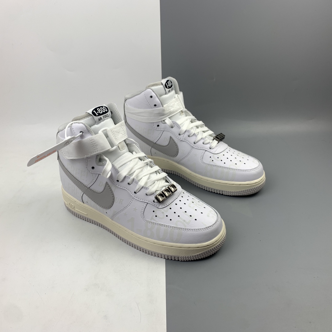 220 Nk Air Force 1'07 Premium ”Toll Free” 空军一号氧化做旧白色高帮休闲板鞋 CU1414-100