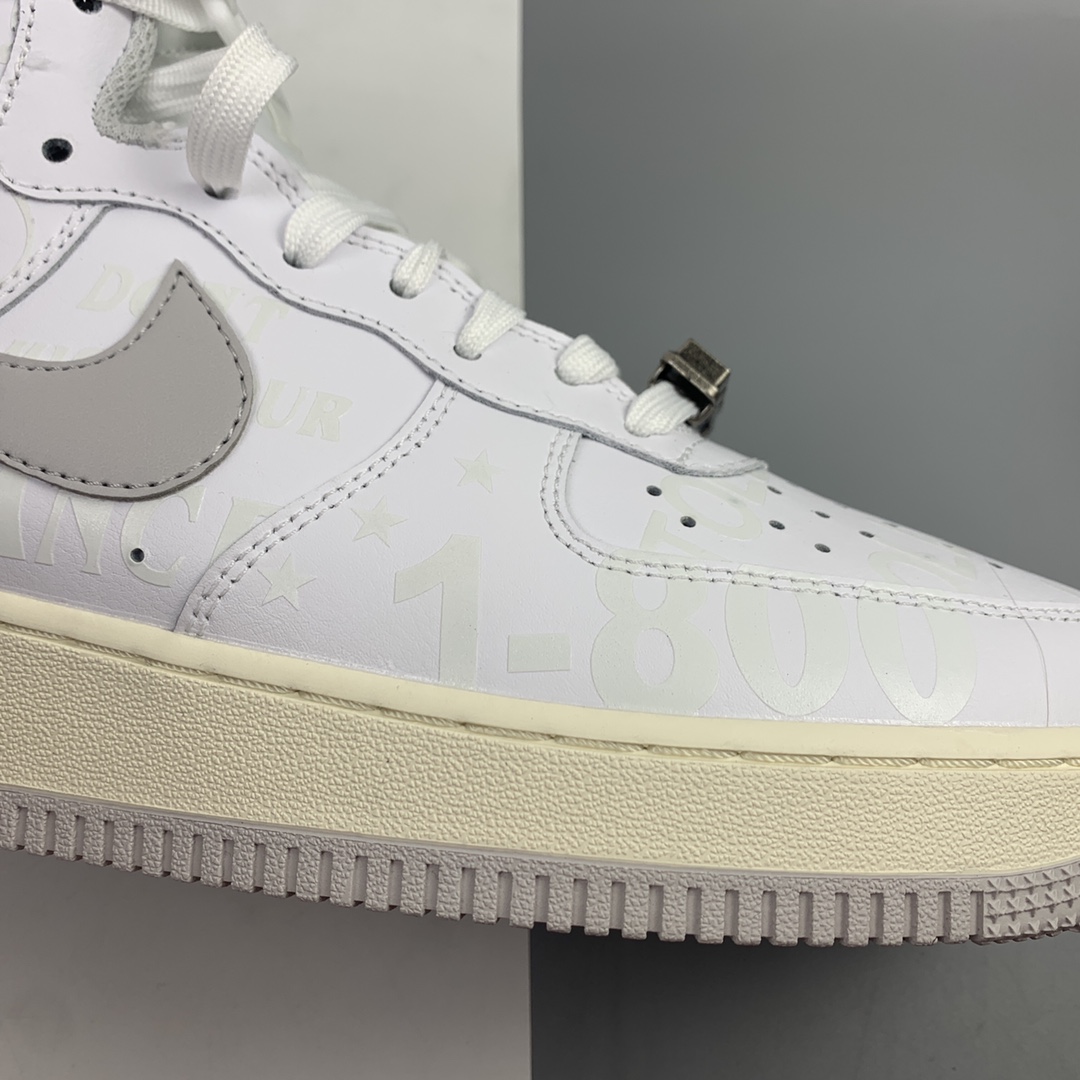 220 Nk Air Force 1'07 Premium ”Toll Free” 空军一号氧化做旧白色高帮休闲板鞋 CU1414-100