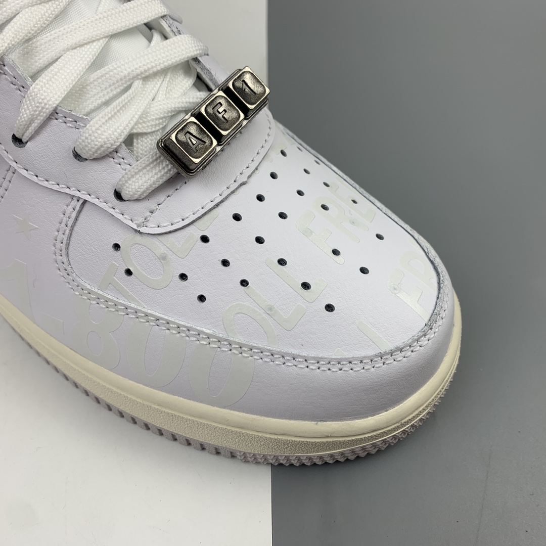 220 Nk Air Force 1'07 Premium ”Toll Free” 空军一号氧化做旧白色高帮休闲板鞋 CU1414-100