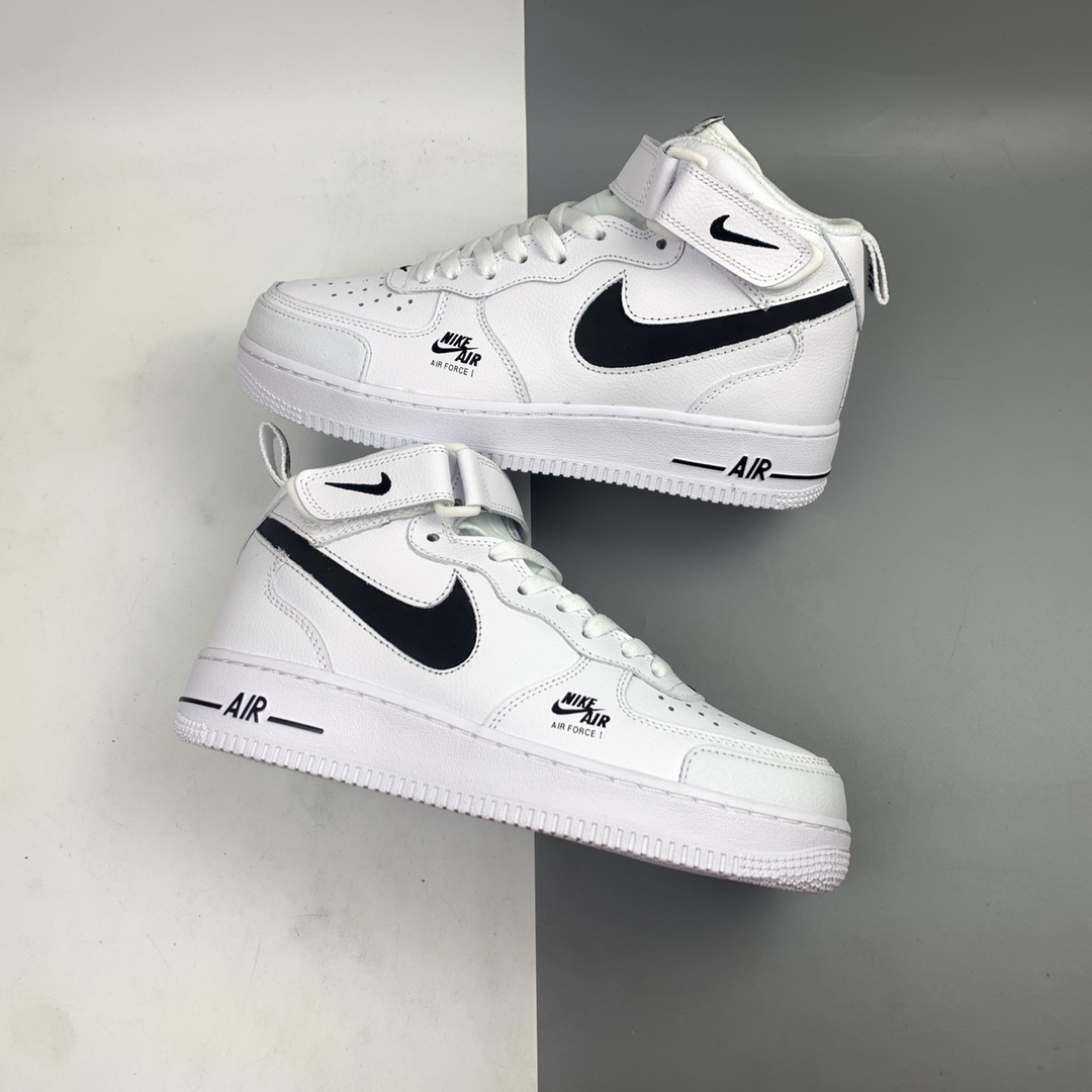 240 Nk Air Force 1 Mid Premium“Shadow grey” 空军一号全白配色侧面Logo3M反光中帮板鞋 CV3039-108