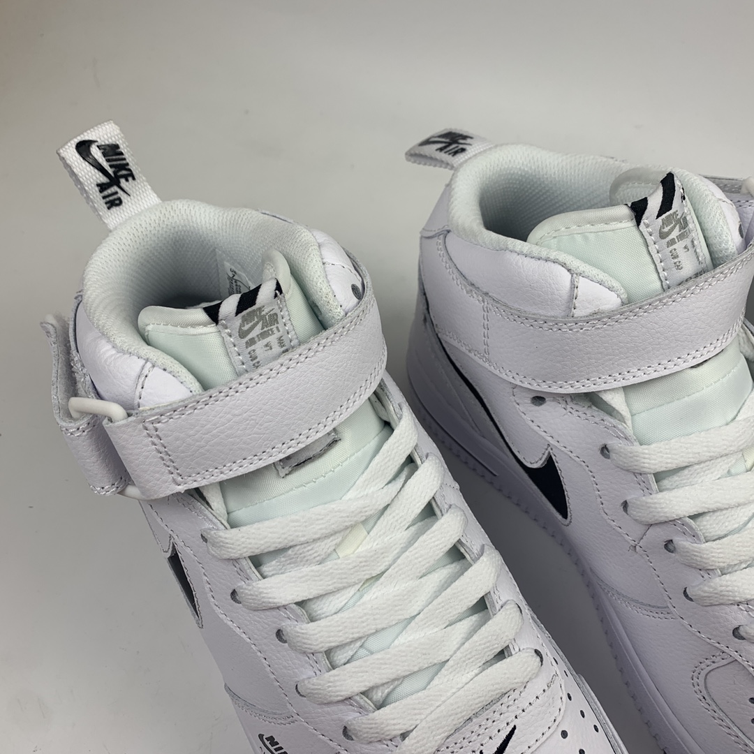 240 Nk Air Force 1 Mid Premium“Shadow grey” 空军一号全白配色侧面Logo3M反光中帮板鞋 CV3039-108