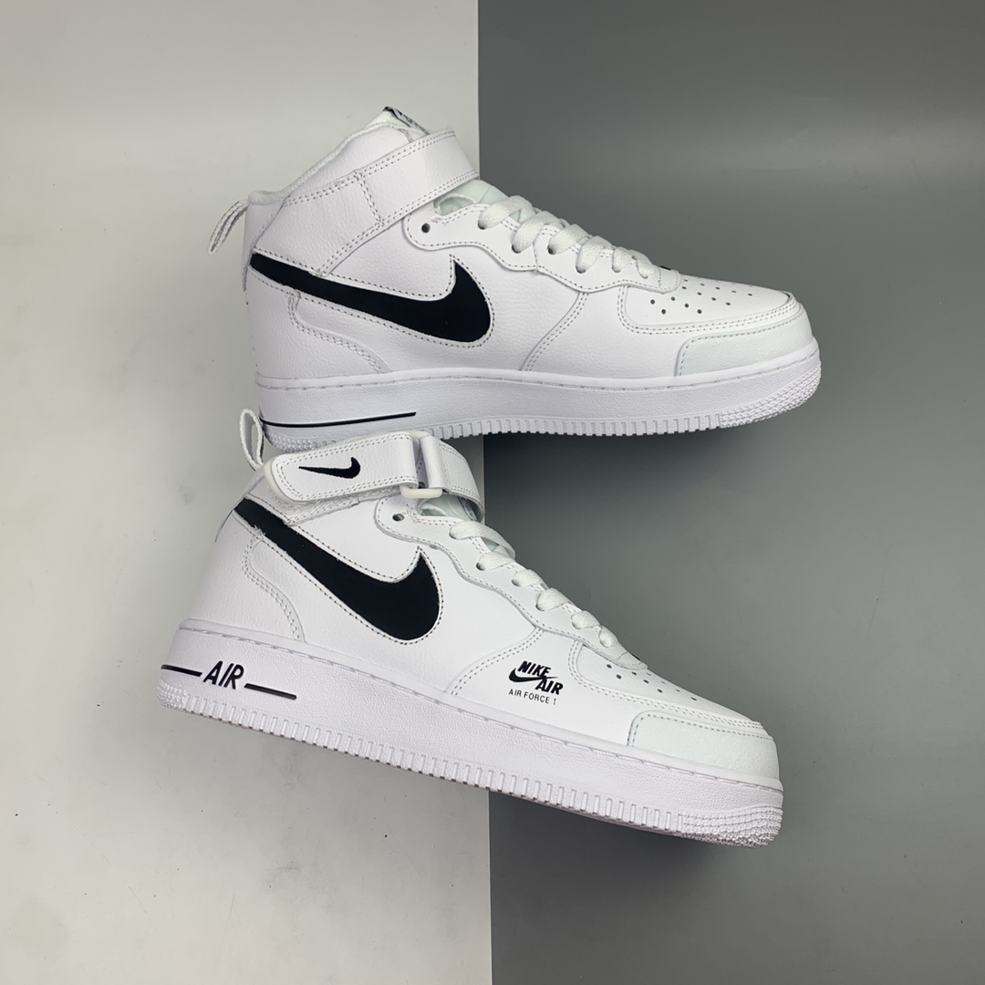 240 Nk Air Force 1 Mid Premium“Shadow grey” 空军一号全白配色侧面Logo3M反光中帮板鞋 CV3039-108
