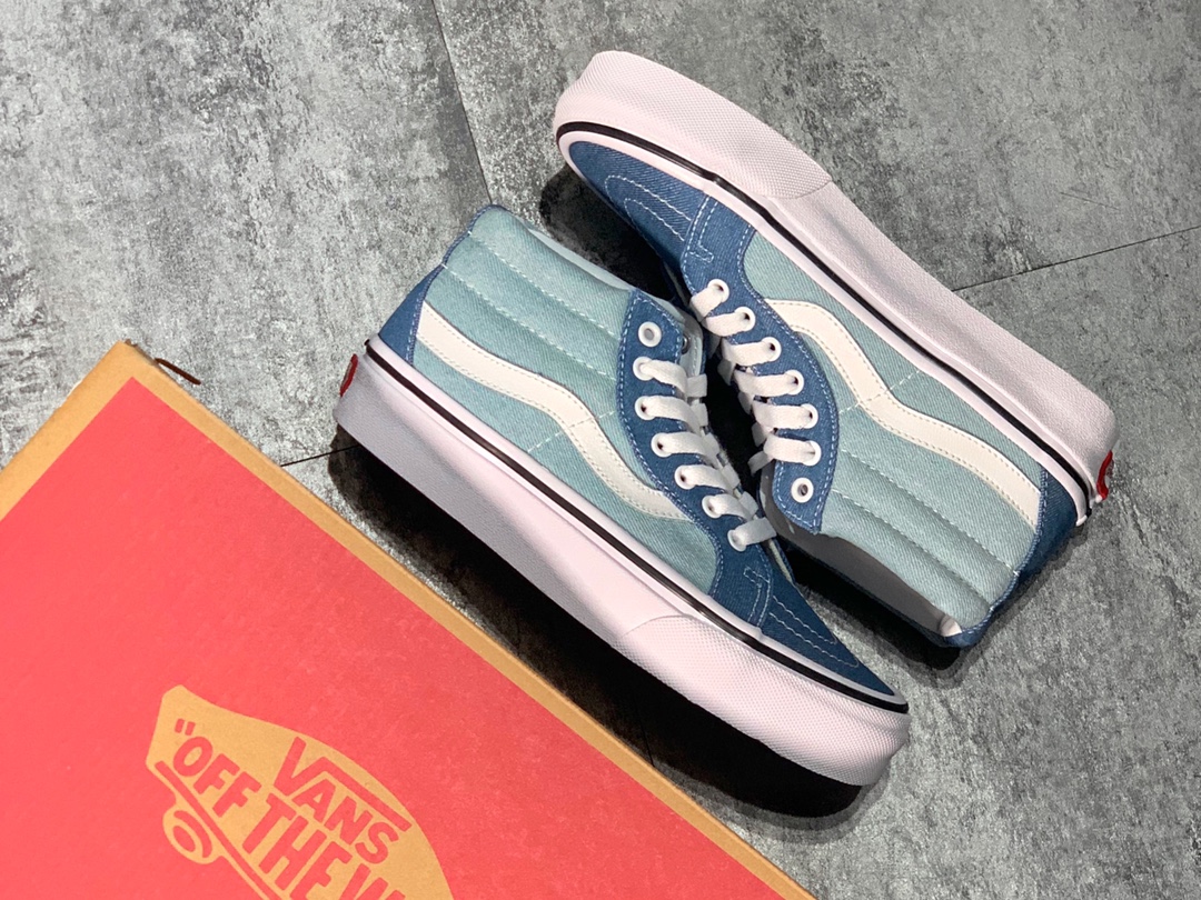 140 VANS SK8-MID 牛仔帆布蓝 经典中帮板鞋