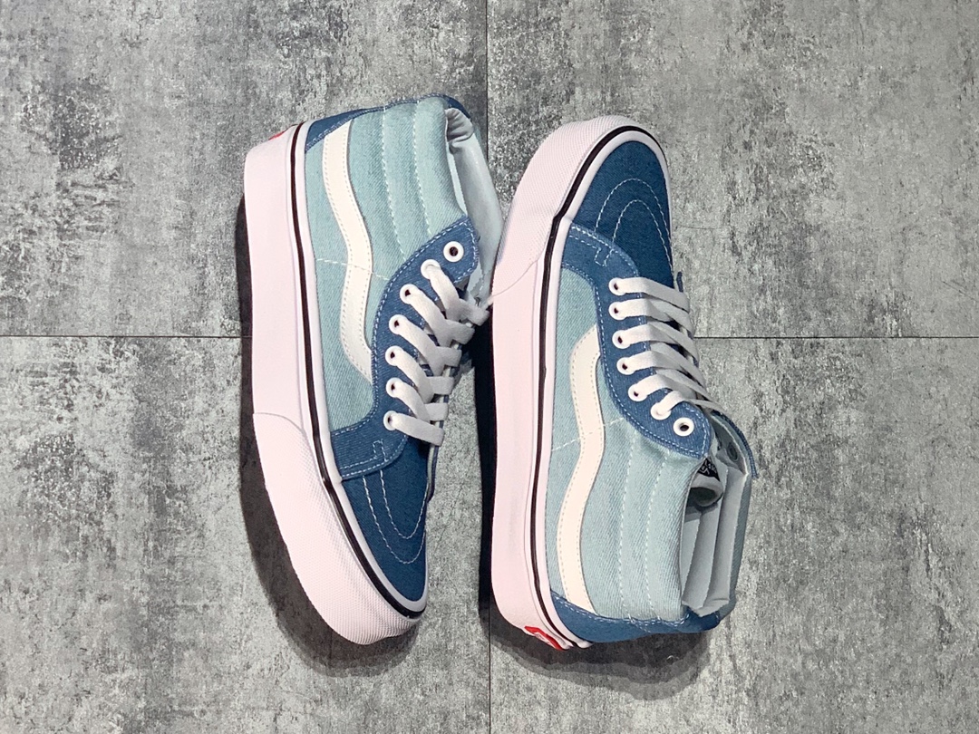 140 VANS SK8-MID 牛仔帆布蓝 经典中帮板鞋