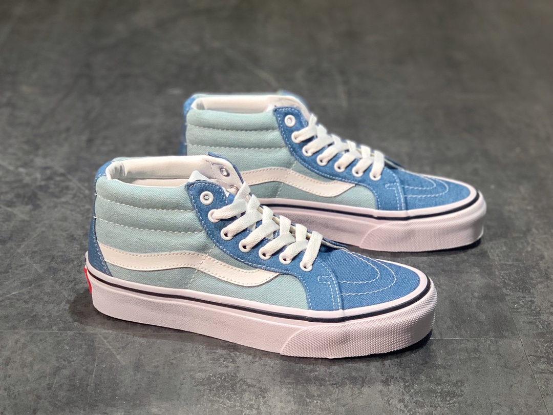 140 VANS SK8-MID 牛仔帆布蓝 经典中帮板鞋