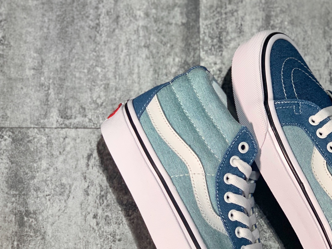 140 VANS SK8-MID 牛仔帆布蓝 经典中帮板鞋