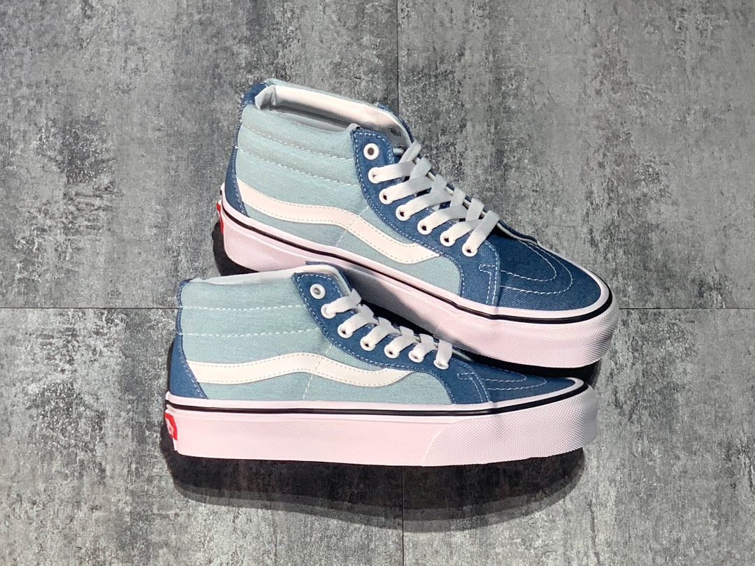 140 VANS SK8-MID 牛仔帆布蓝 经典中帮板鞋