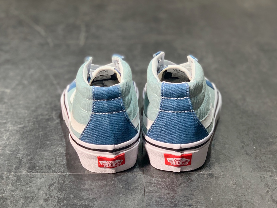 140 VANS SK8-MID 牛仔帆布蓝 经典中帮板鞋
