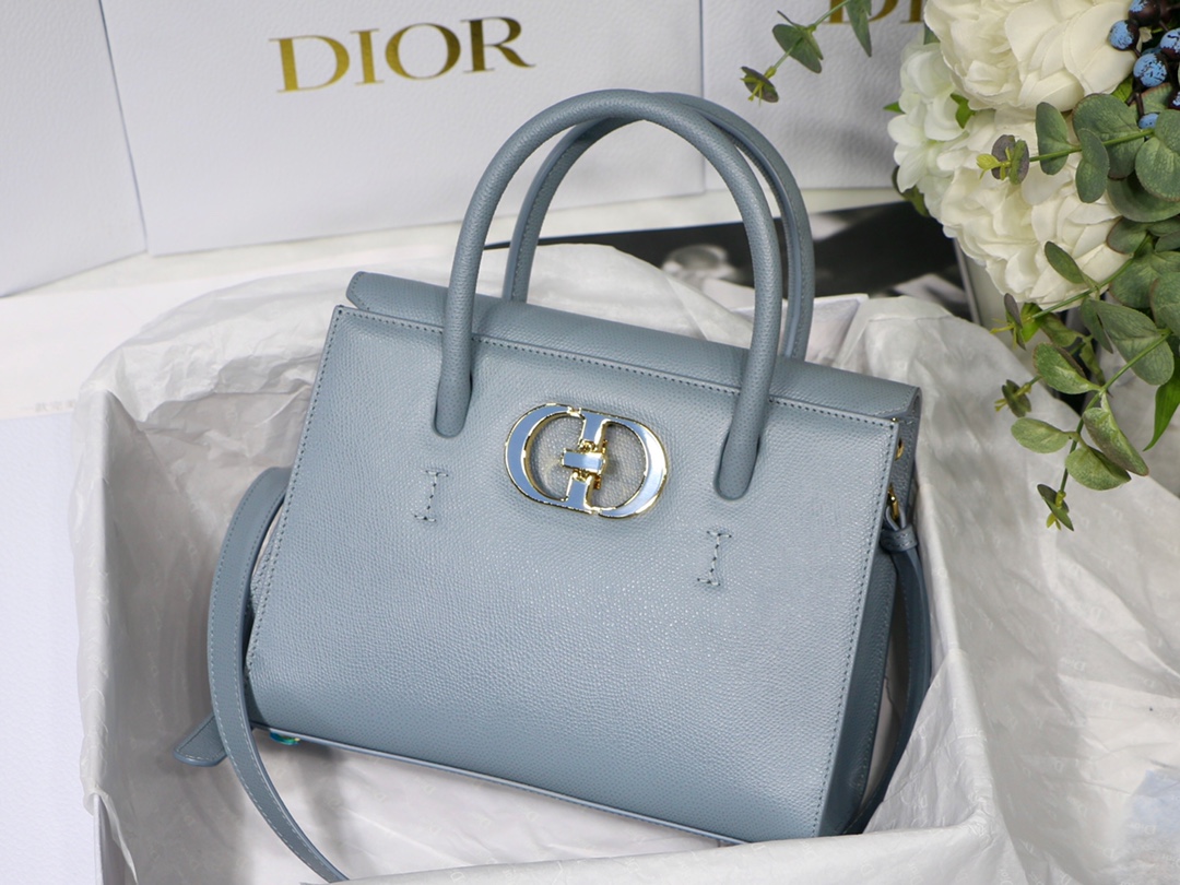 DIOR ST HONORÉ 浅蓝色 珐琅扣 手提 肩背 斜挎包