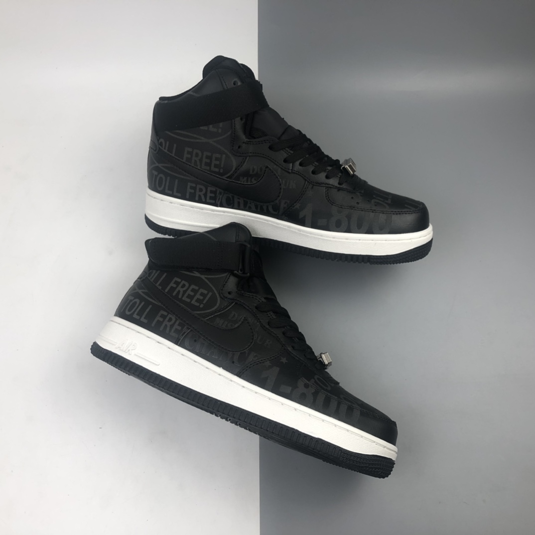 220 Nk Air Force 1'07 Premium ”Toll Free” 空军一号氧化做旧黑色高帮休闲板鞋 CU1414-001