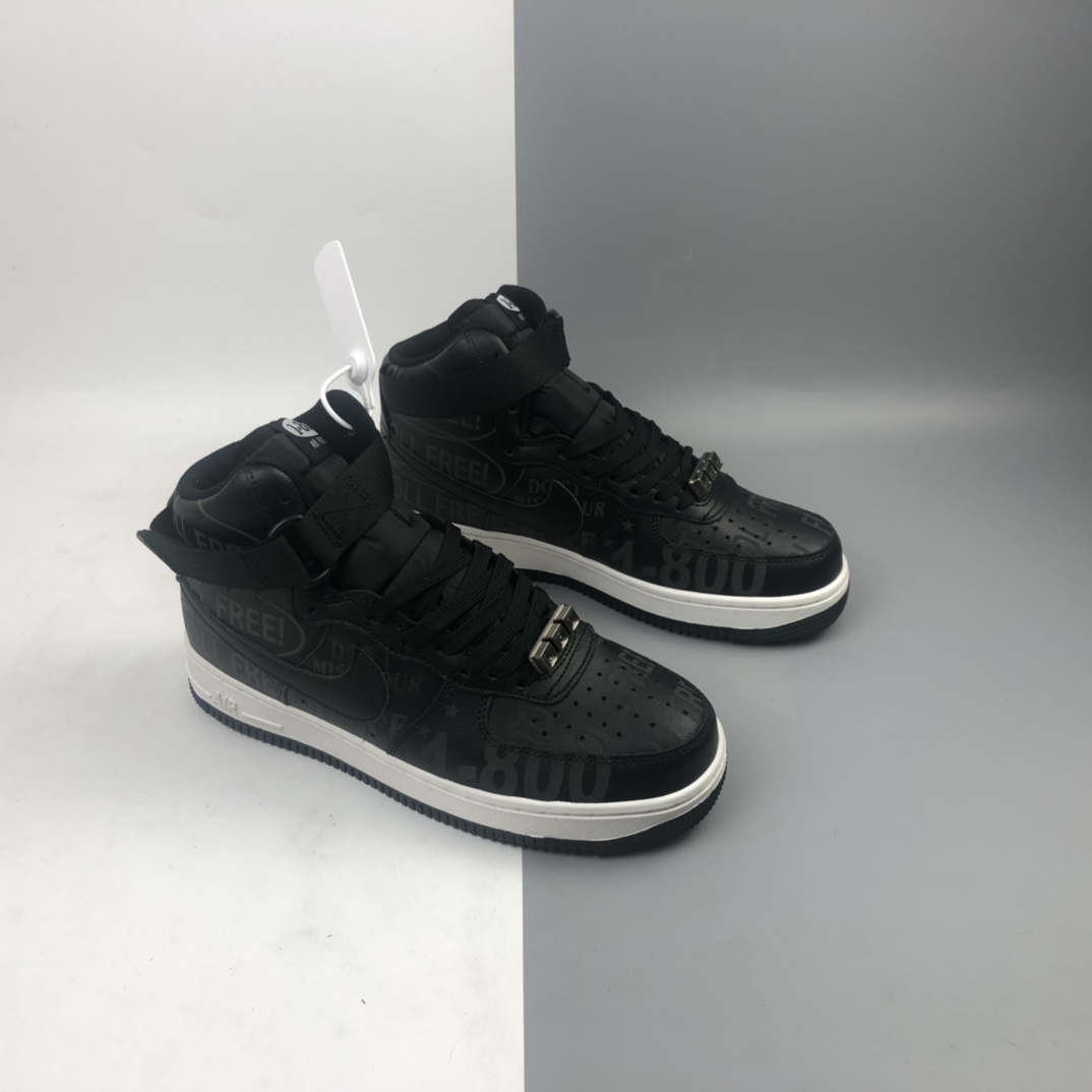 220 Nk Air Force 1'07 Premium ”Toll Free” 空军一号氧化做旧黑色高帮休闲板鞋 CU1414-001