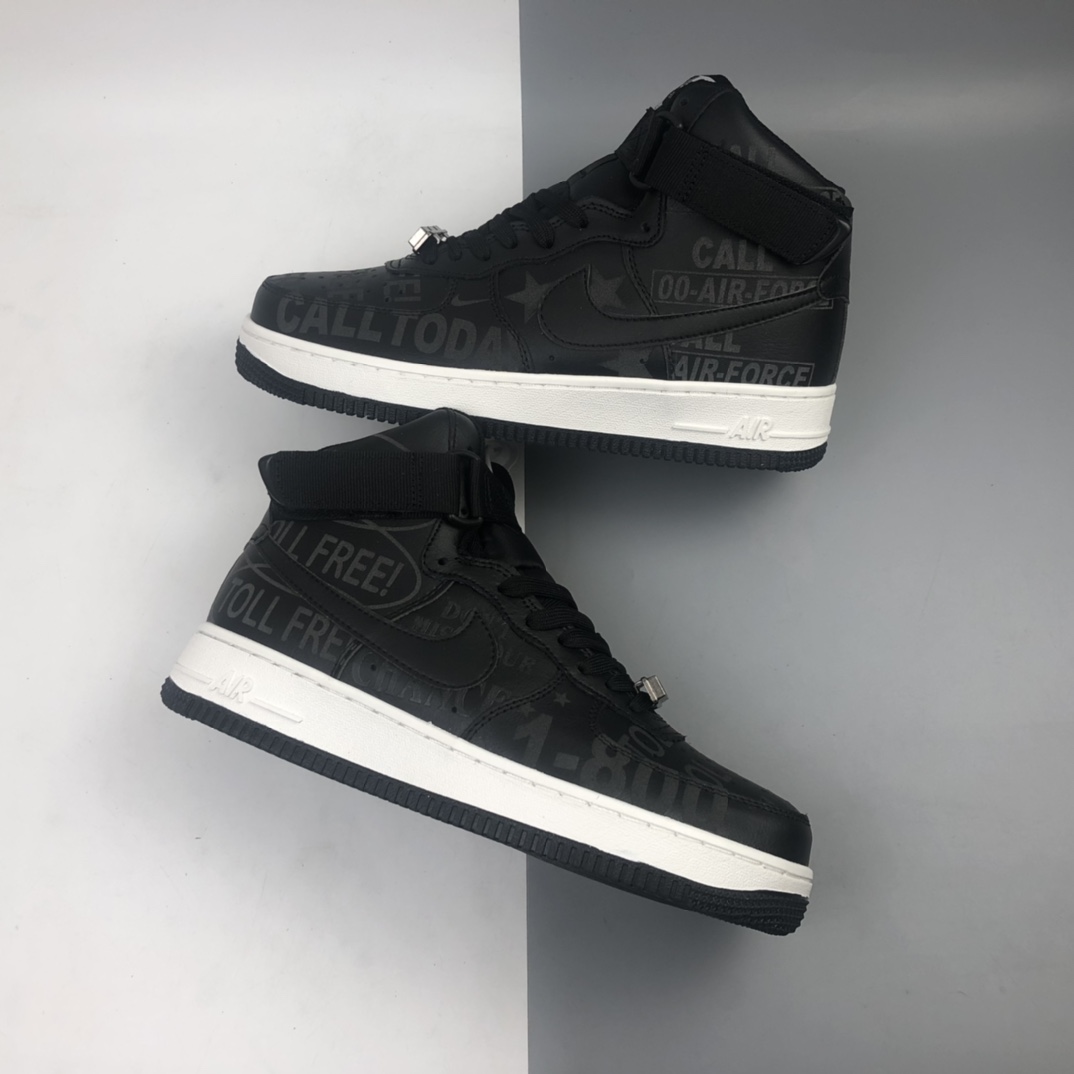 220 Nk Air Force 1'07 Premium ”Toll Free” 空军一号氧化做旧黑色高帮休闲板鞋 CU1414-001