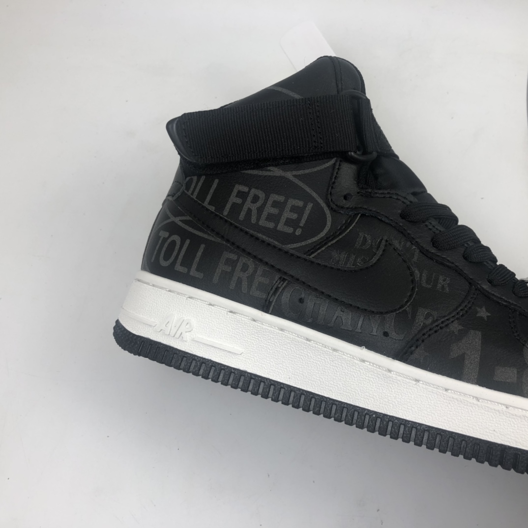 220 Nk Air Force 1'07 Premium ”Toll Free” 空军一号氧化做旧黑色高帮休闲板鞋 CU1414-001