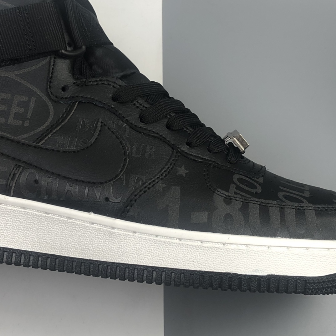 220 Nk Air Force 1'07 Premium ”Toll Free” 空军一号氧化做旧黑色高帮休闲板鞋 CU1414-001