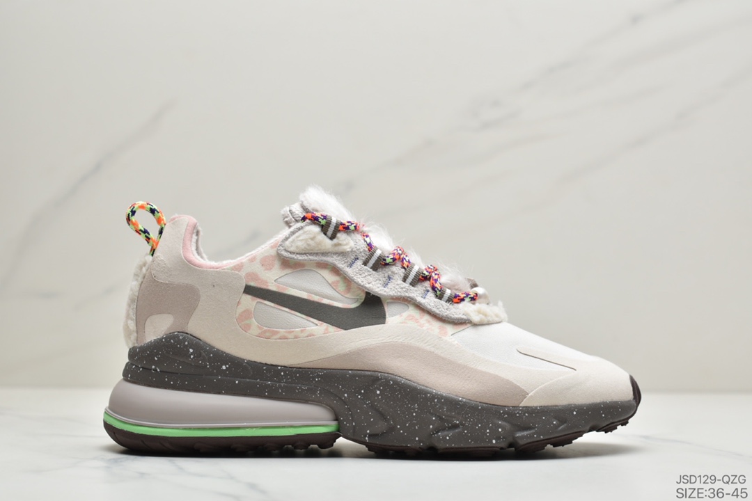 200 Nike Air Max 270 React SE”Light Grey/Wood Brown”270瑞亚赛车系列后半掌气垫百搭运动慢跑鞋“浅灰木褐棕钻石绒毛”DC3277-181