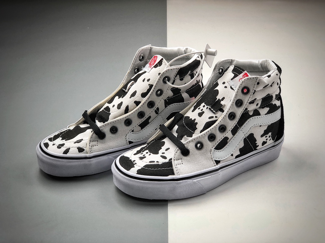 160  Vans Sk8-Hi 奶牛定制高帮系带复古帆布休闲运动板鞋“帆布奶牛”VN0A4OE5NOQ
