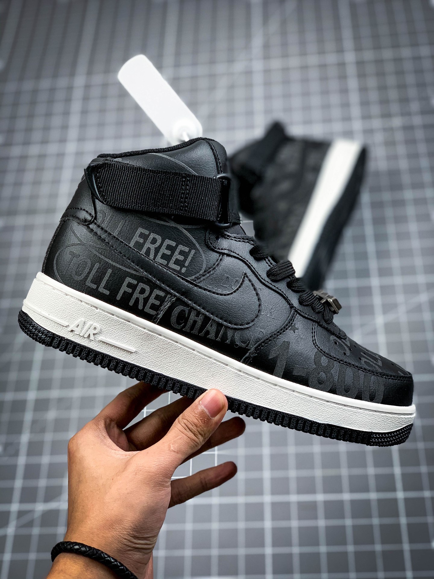 220 Nike Air Force 1 High’07 LV8 Premium “Toll Free” 黑灰3M 空军一号中帮百搭休闲运动板鞋 CU1414-001