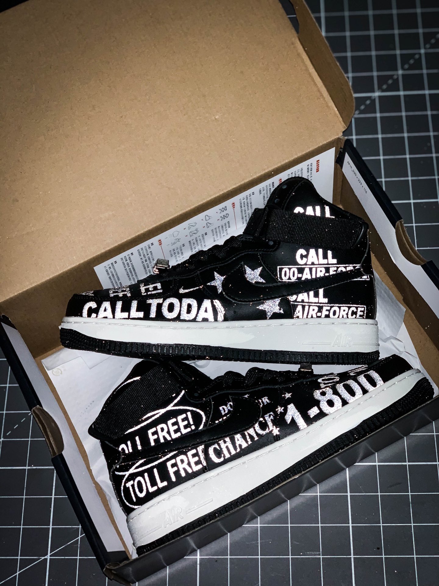 220 Nike Air Force 1 High’07 LV8 Premium “Toll Free” 黑灰3M 空军一号中帮百搭休闲运动板鞋 CU1414-001