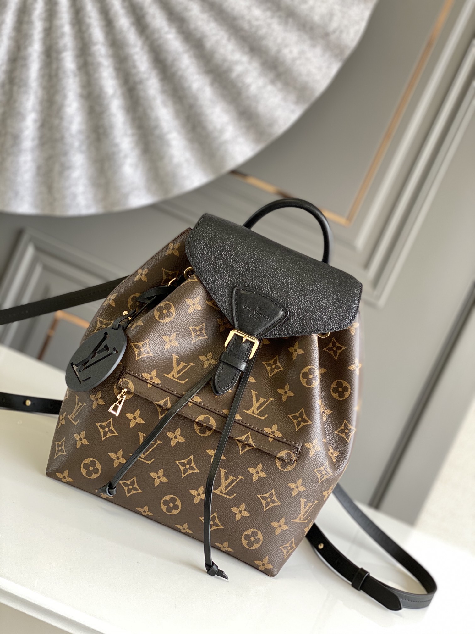 cheap online Best Designer
 Louis Vuitton LV Montsouris Bags Backpack Vintage Gold Empreinte​ Cowhide M45515