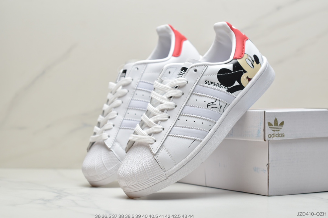140 adidas三叶草 Originals Superstar 白蓝 贝壳头经典百搭休闲运动板鞋FX2724