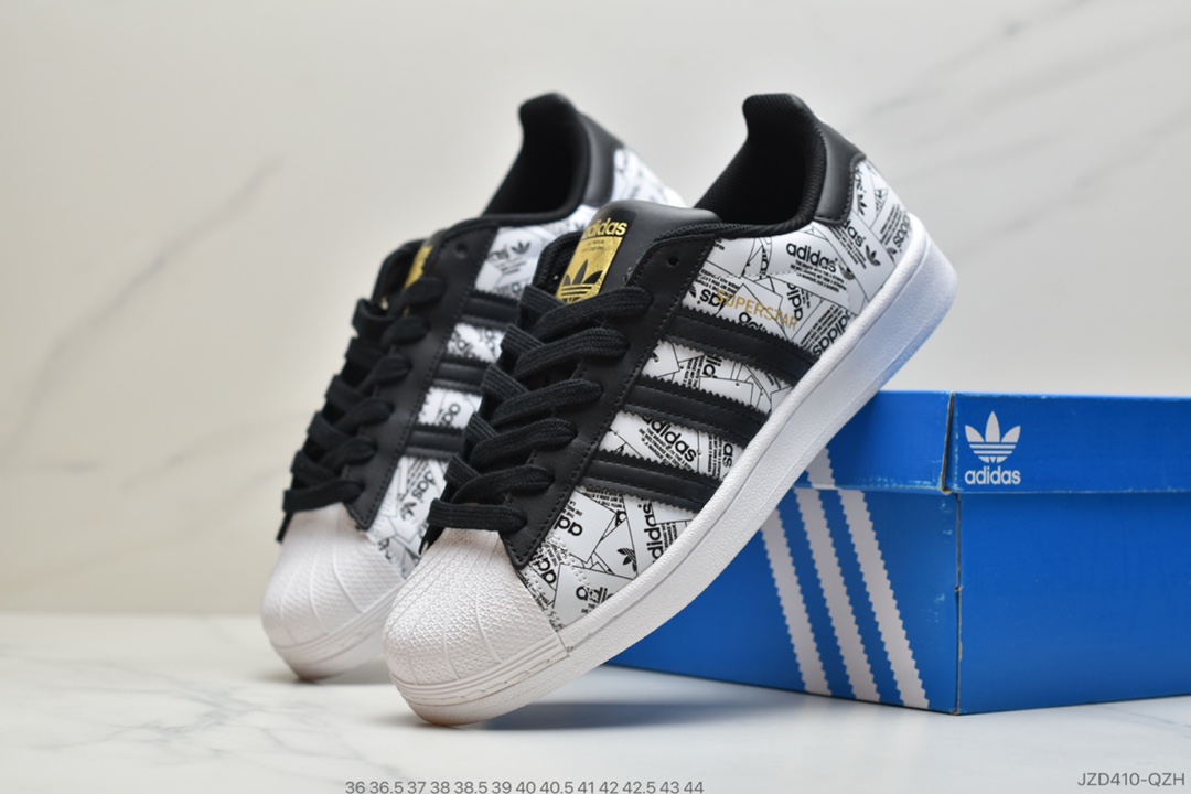 140 adidas三叶草 Originals Superstar 白蓝 贝壳头经典百搭休闲运动板鞋FX2724