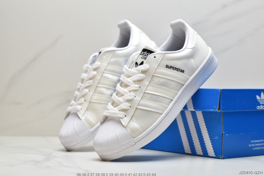 140 adidas三叶草 Originals Superstar 白蓝 贝壳头经典百搭休闲运动板鞋FX2724