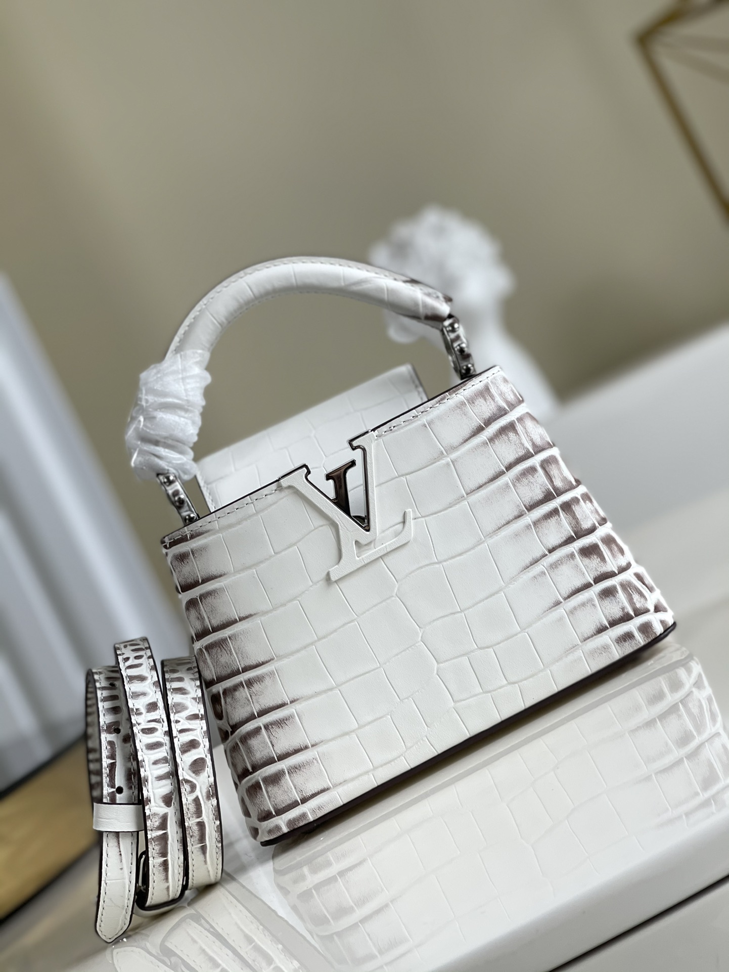 Louis Vuitton LV Capucines Bags Handbags Crocodile Leather Goat Skin Sheepskin Mini N94227