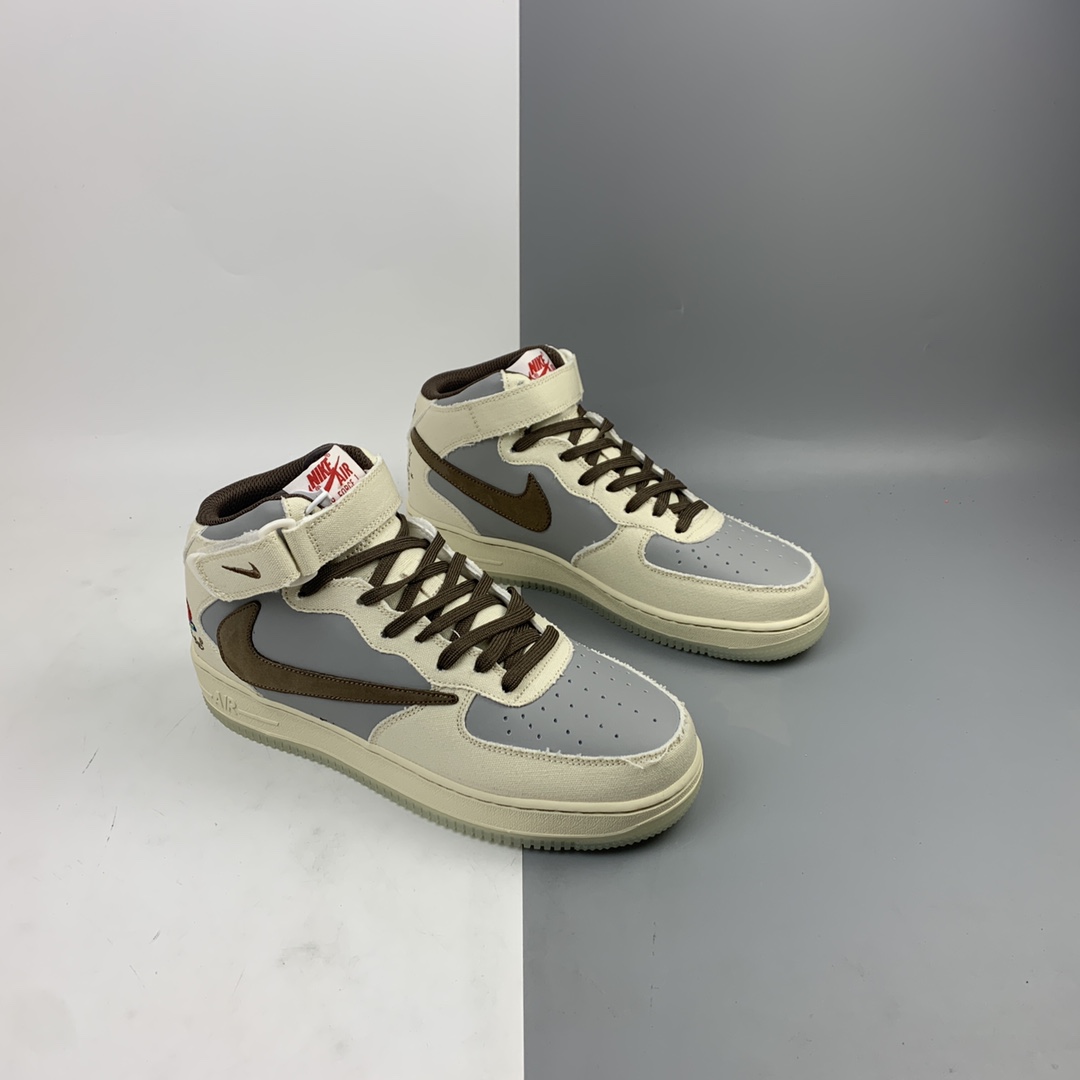 300  Travis Scott x Playstation x Nk  Air Force 1 Mid 倒勾夜光 空军一号中帮百搭休闲运动板鞋 BQ5828-202