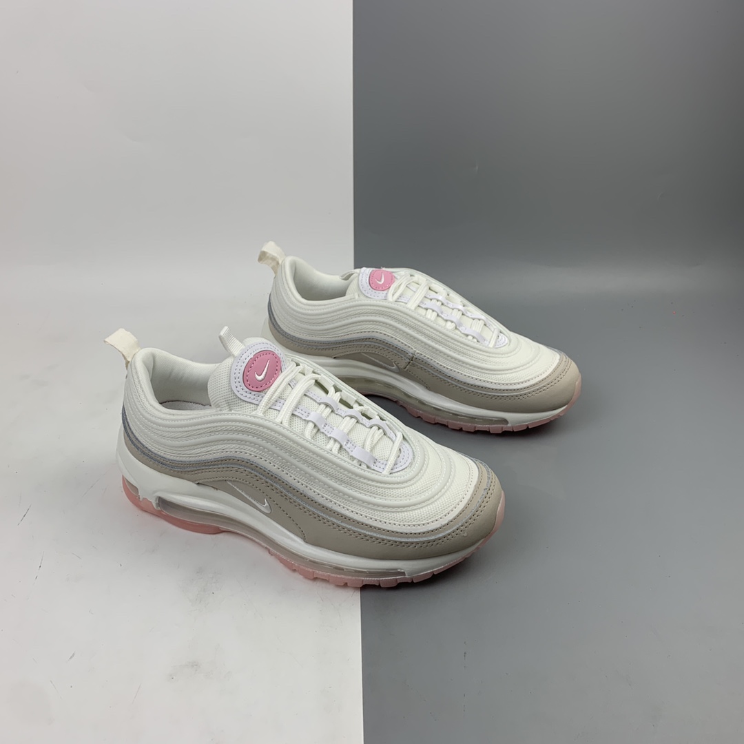 220 Nk Wmns Air Max 97 米白粉 复古气垫百搭休闲运动慢跑鞋 CT1904-100