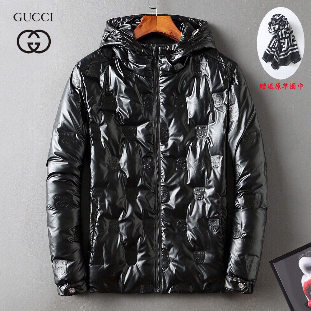 Gucci Clothing Down Jacket White Down Polyester Duck Winter Collection Fashion