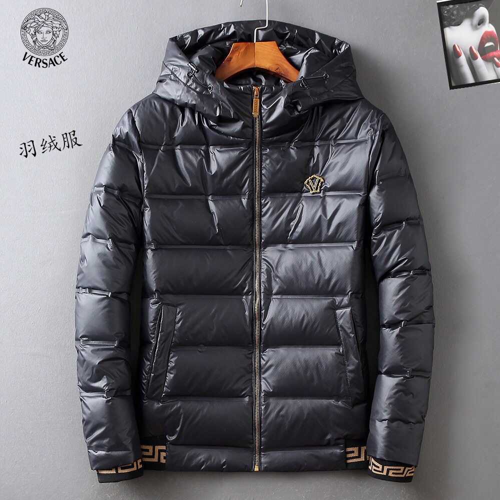 Versace Clothing Down Jacket White Down Polyester Duck Winter Collection Fashion