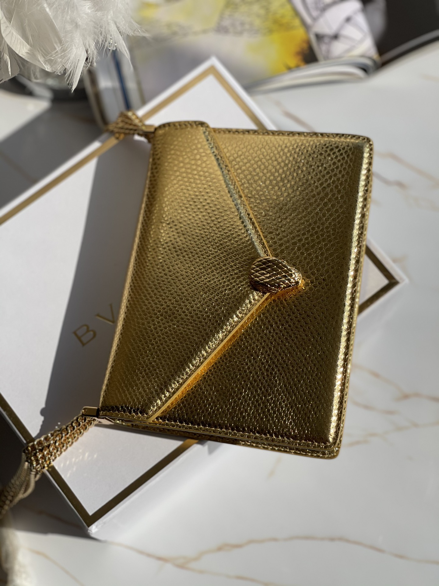 BVLGARI宝格丽Serpenti Forever系列限量款水蛇皮材质链条包290544